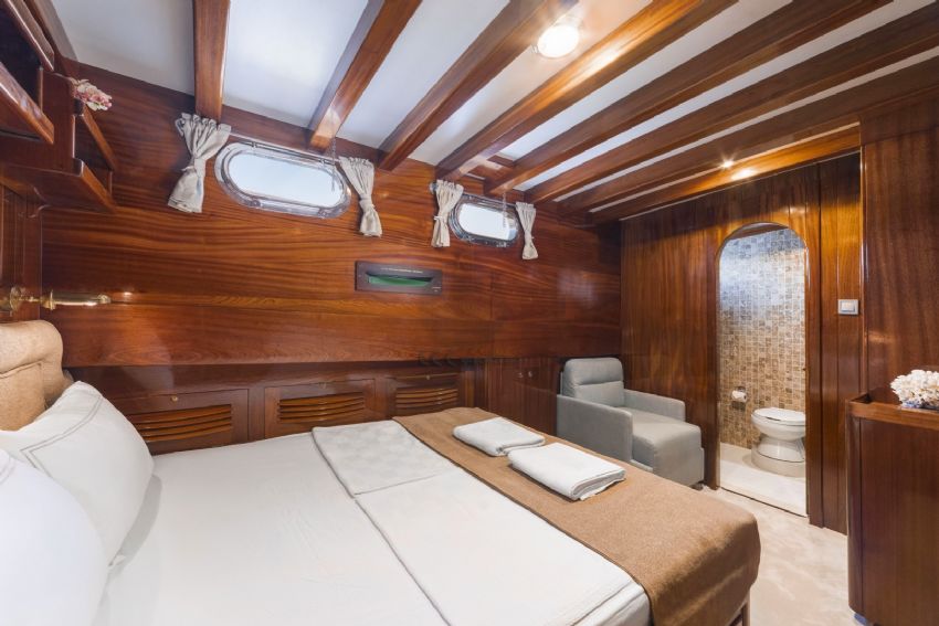 Aganippe Yacht, Master Cabin View.