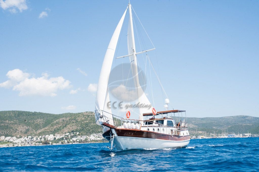 Anka35 Gulet Yacht, Port Side Front View.