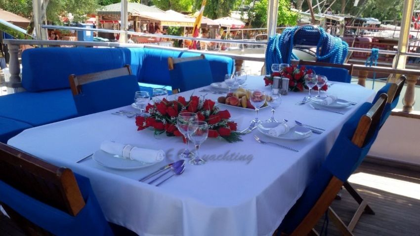 Arkadaşlık teknesi yemek masası