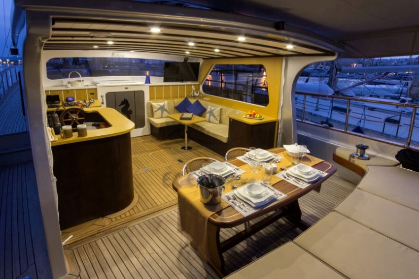 Azra Can Gulet Yacht, Front Deck.