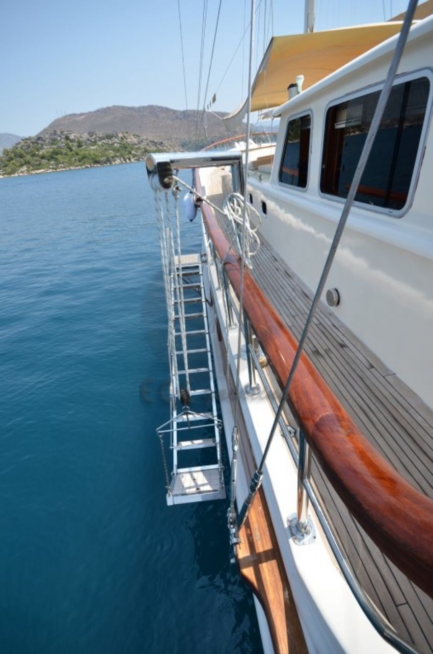 C T 2 Gulet Yacht, Port Side Walkway.