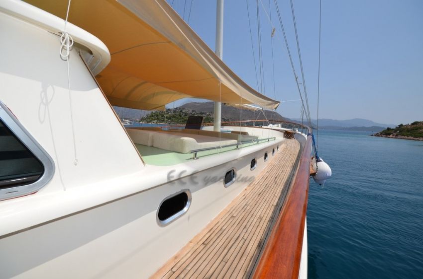 C T 2 Gulet Yacht, Front Deck Seating And Sunbathing.