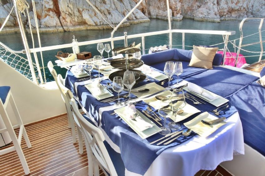 Dining Onboard Dido Gulet.