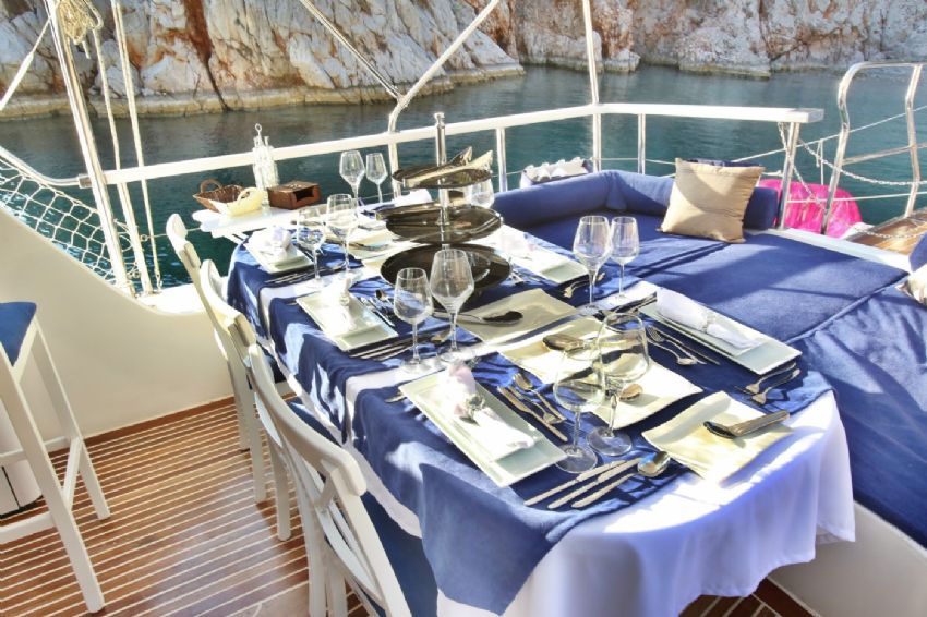 Dido Gulet Yacht. Dining Area.