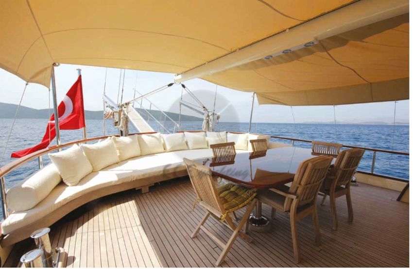 endless teknesi yemek masası. Endless Gulet, Comfortable Seating Aft Deck.