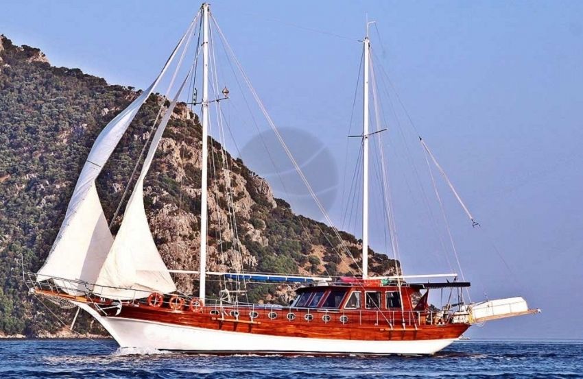 Erden teknesi yelken.  Erden Yacht, Port Side.