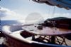 Eylül Deniz 2 Teknesi ön masa.  Eylul Deniz 2 Gulet, Rear Deck Dining With Amazing Views. 