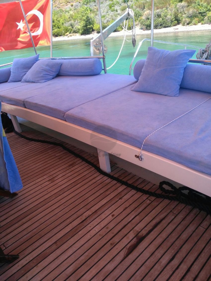 gamze ketch. Gamze Yacht, Aft Deck Seating Area.