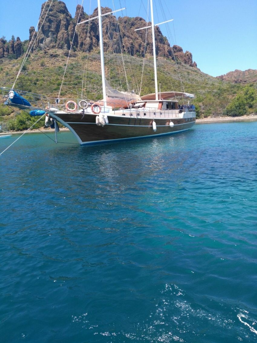 Gamze Yacht, Anchored For A Swim Break.