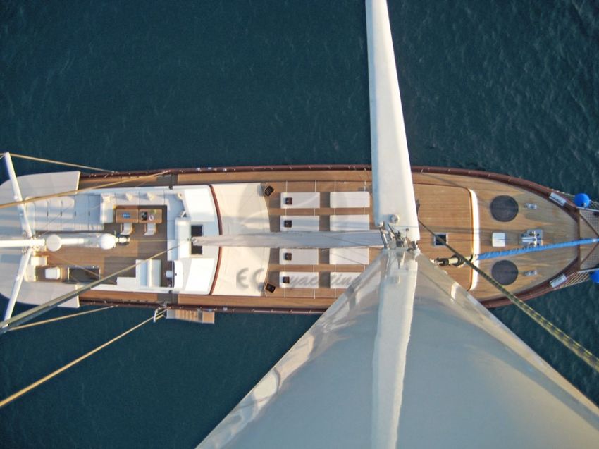 Getaway yatı güverte üstten çekim