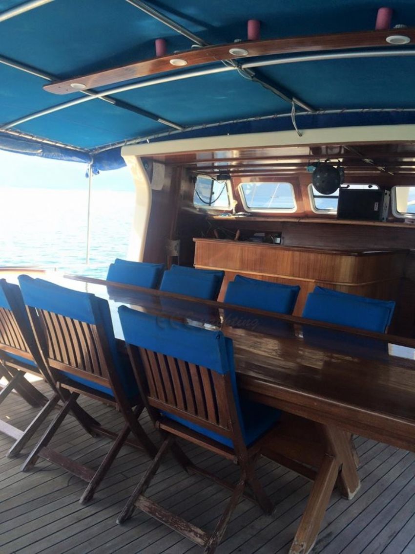 g okan guleti yemek masası. G. Okan Yacht, Rear Deck Dining Area.