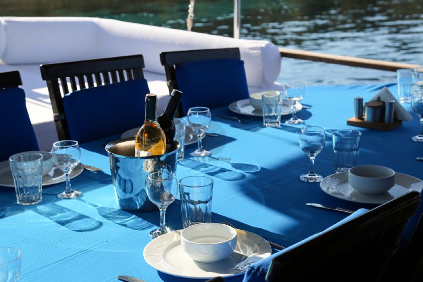 Halil Aga 1 Yacht, Aft Deck Dining