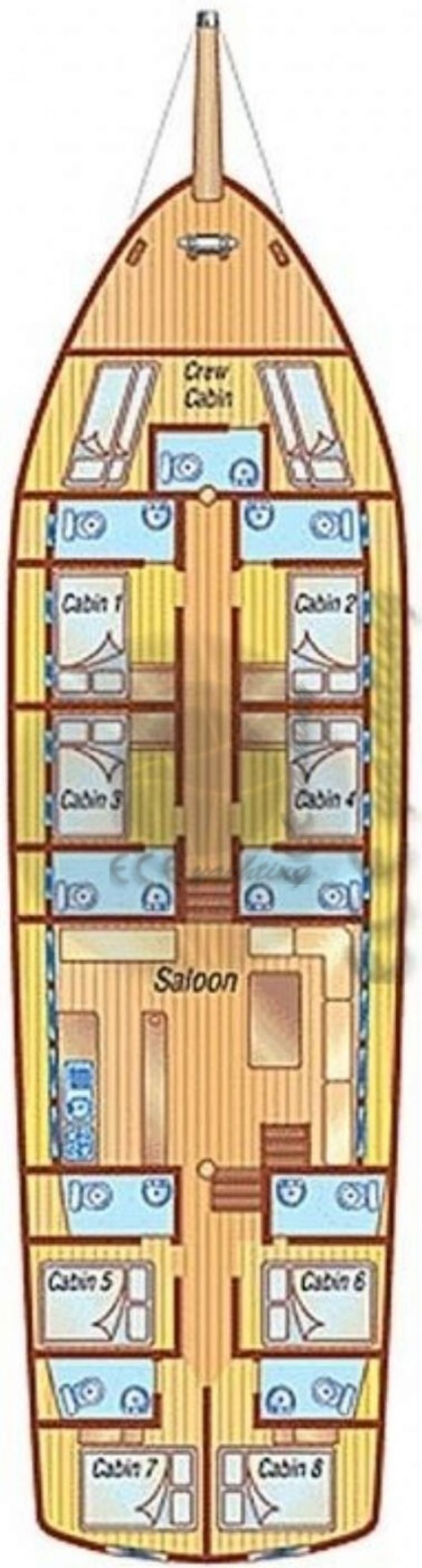 Halil Aga 1 Yacht, Floor Plan.