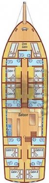 Halil Aga 1 Yacht, Floor Plan.