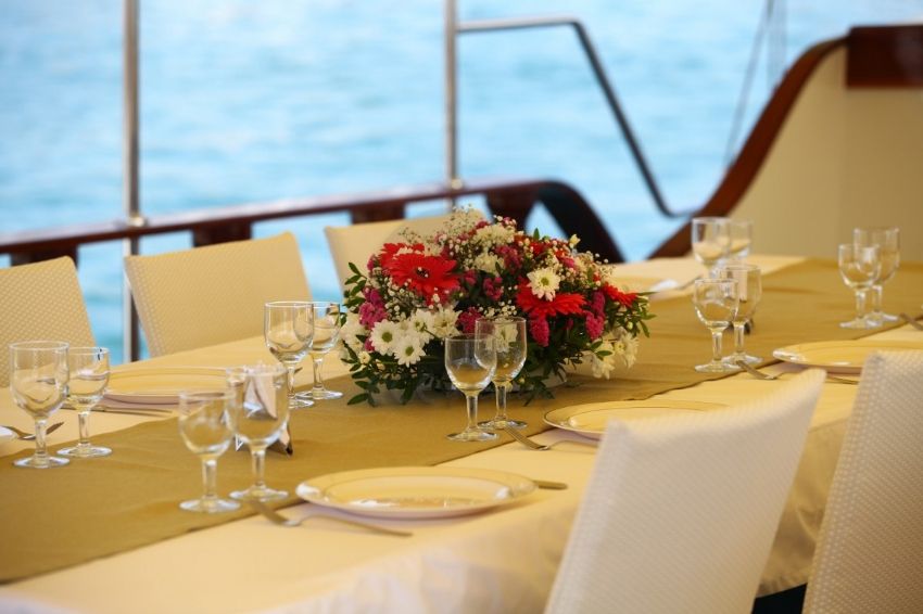 Holiday V Gulet, Onboard Dining.