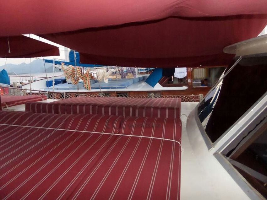 Idefix Gulet Yacht, Sun Deck With Awning.