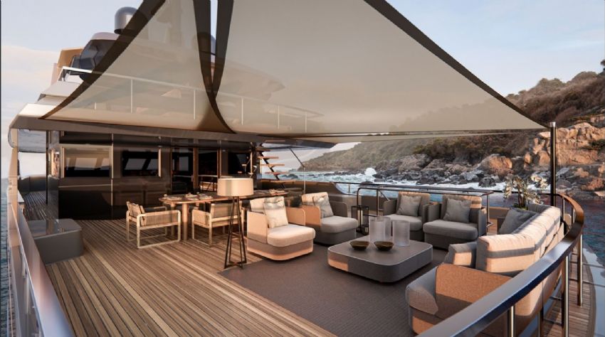 Sky M/Y, Outdoor Lounge Area