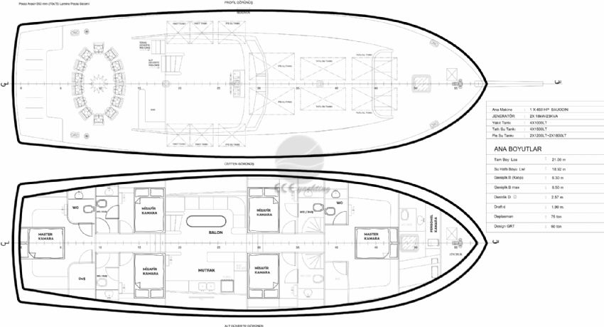 Lavinia Gulet Yerleşim Planı