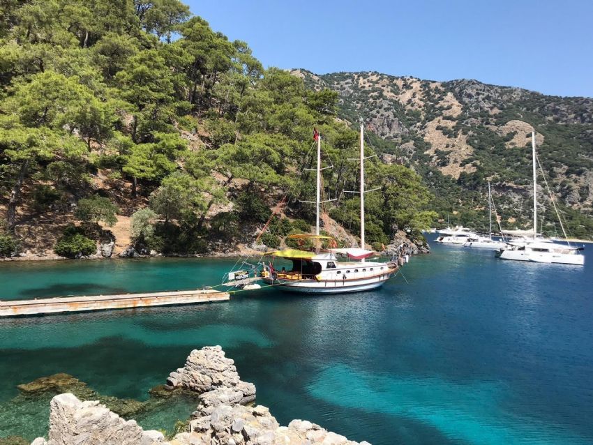 Manolya Gulet Yacht, Rear View Star Board.