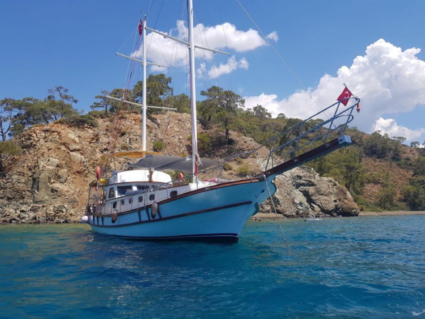 Manolya Gulet Yacht, Rear View Port Side.