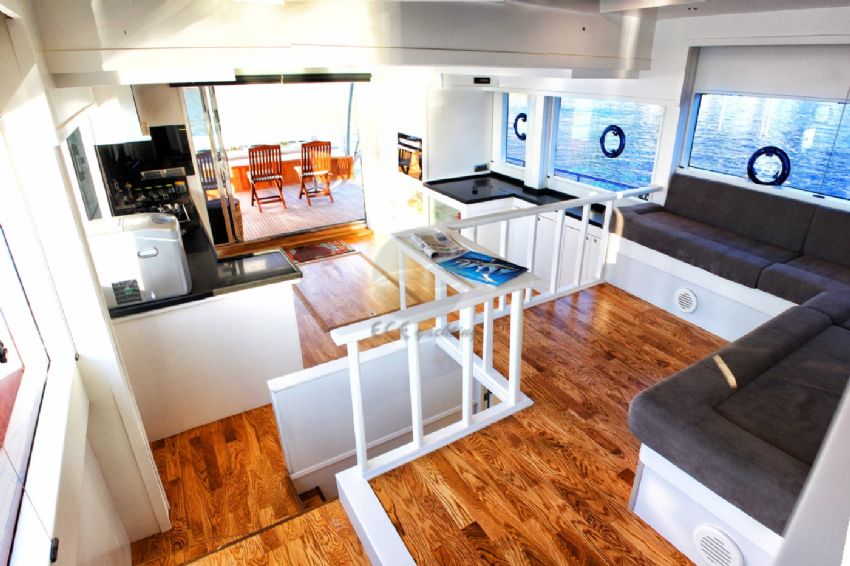 Maske 3 Trawler, Lounge Seating And Kitchen Area.