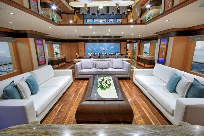 Meira Gulet Yacht, Interior Lounge.
