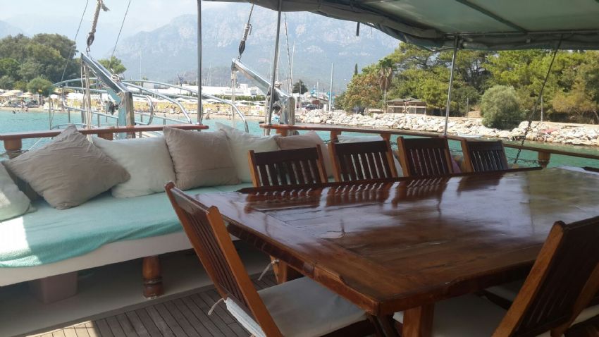Oasis Gulet Yacht, Aft Deck Dining.