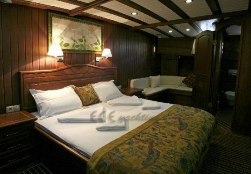 Palmyra Teknesi Baş Master Kamara.Palmyra Gulet Yacht. Master Suite.
