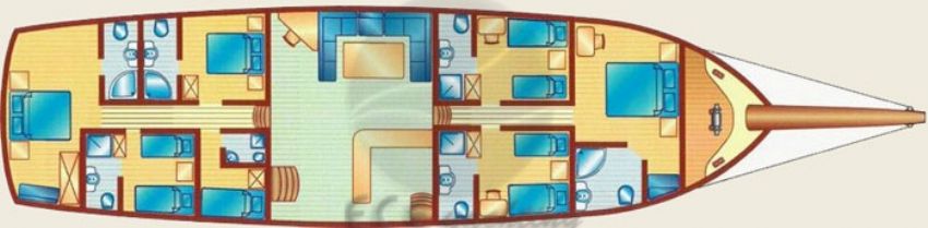 Palmyra Gulet Yacht. Floor Plan 