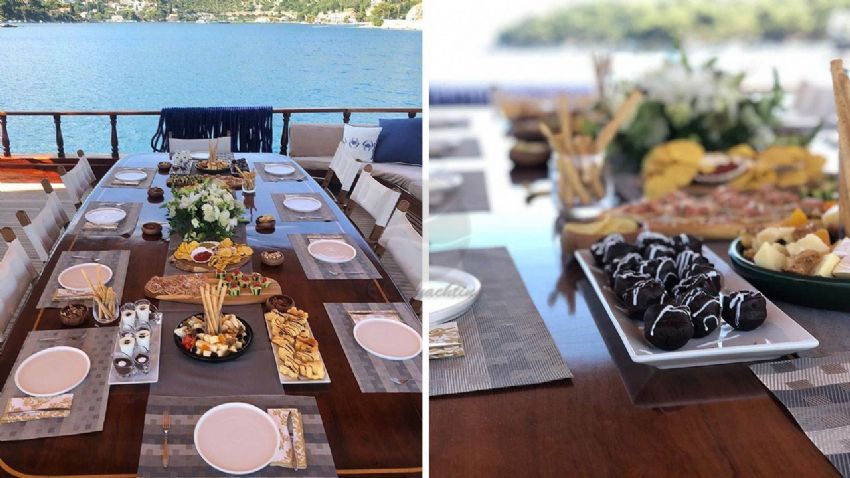Queen Of Datça arka güverte yemek masası