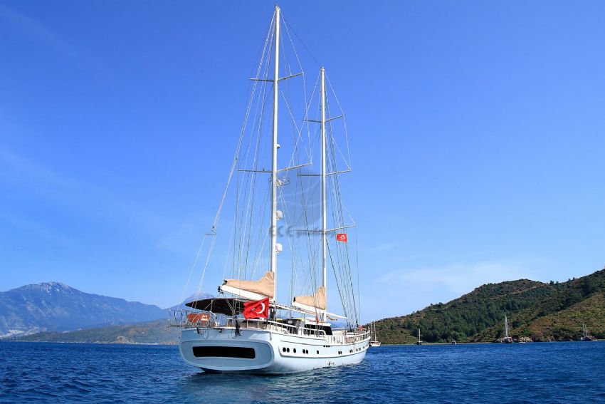 Queen Of Salmakis Yacht, Stern View.