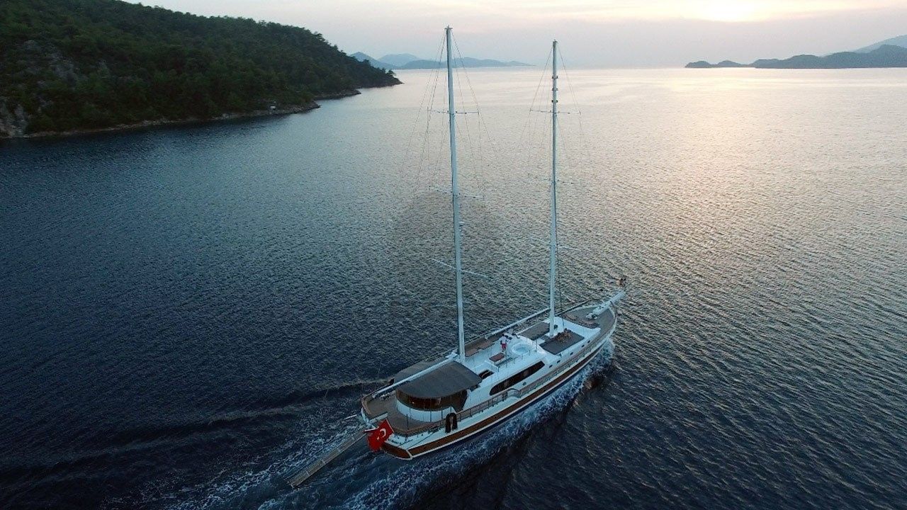 Sadiye Hanim Yacht, Sailing Out To Sea.