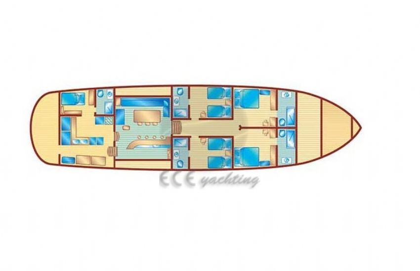 Smyrna Gulet, Floor Plan.