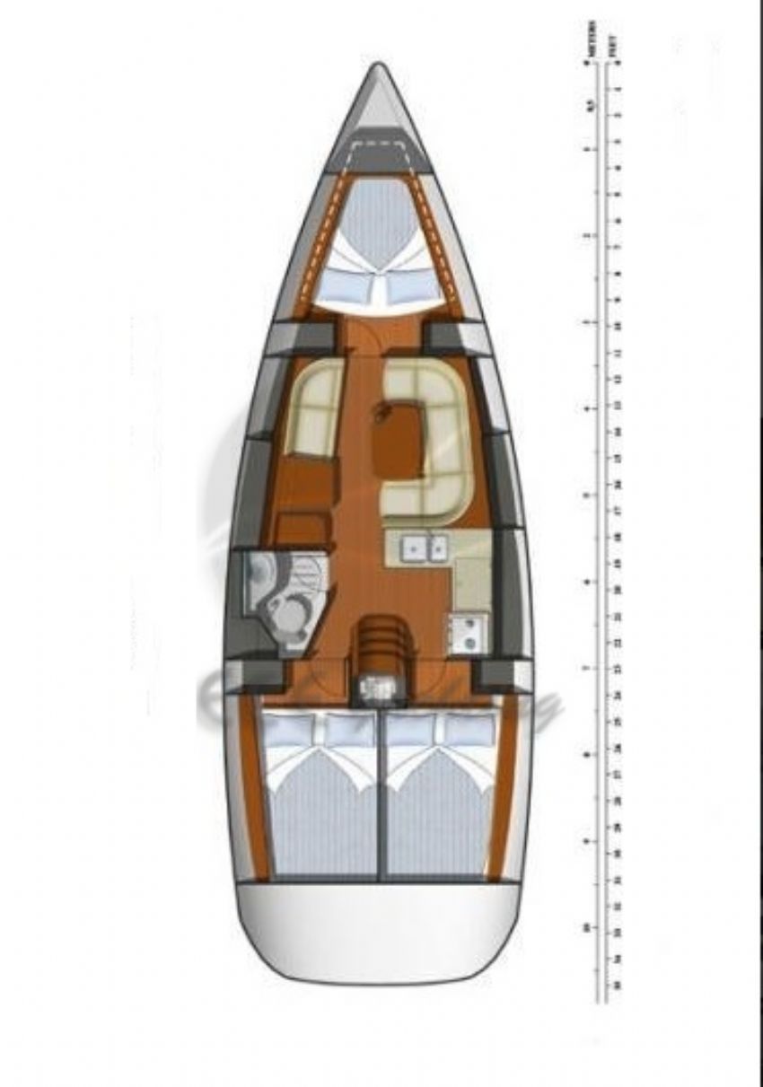 Sun Odyssey 36 Sail Boat, Floor Plan.