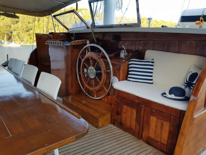 Techne Yacht, Dining And Wheel. 