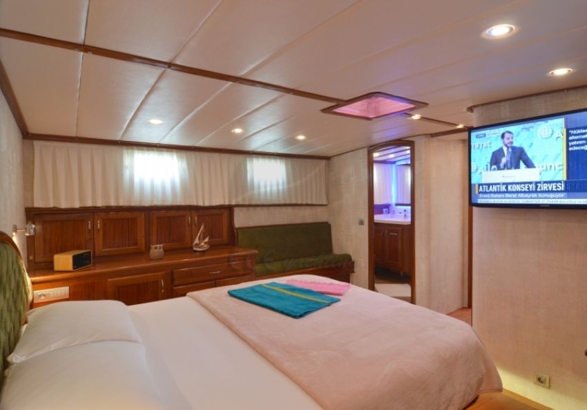 Zorbas Gulet Yacht, Master Cabin Side View.